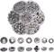 400Pcs Antique Silver Spacer Beads for Jewelry Making, Small Metal Flat Flower Beads, Bracelet, Necklace, Earring Findings & Supplies (400)